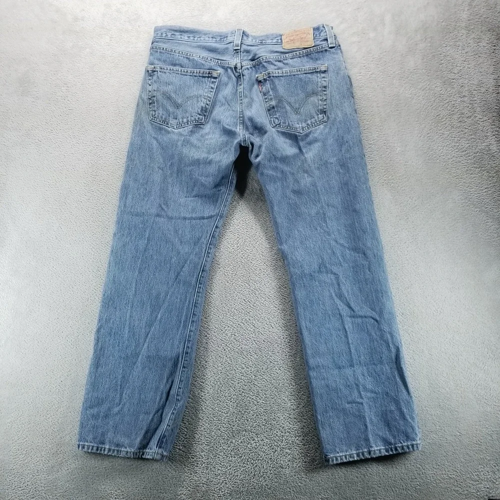 Levis 501 Jeans Mens 36x29 Blue Straight Button Fly Mid Rise‎ Medium Wash Y2K